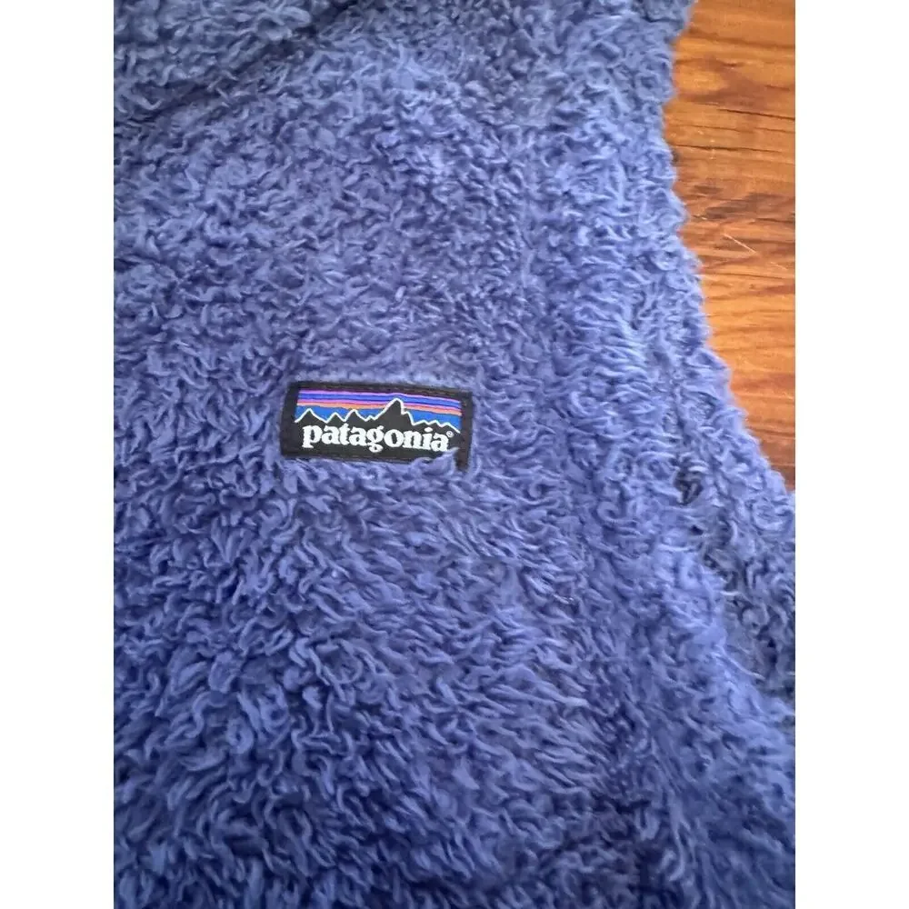 Patagonia Girls Los Gatos Sherpa Vest Jacket L (12) Smolder Blue